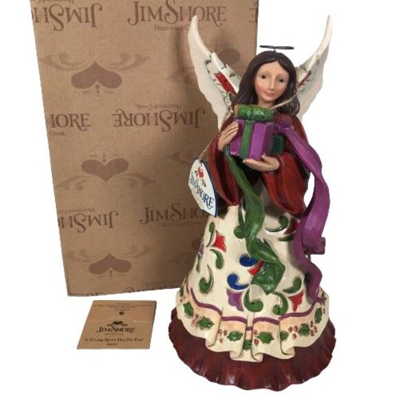 Jim Shore A Giving Spirit Has No End Angel Figurine w/Presents Gifts 4049793 NIB - Picture 1 of 16